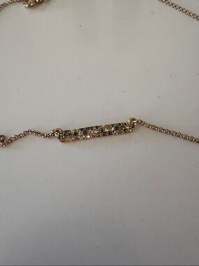 J. Crew Gold Pavé Bar Necklace